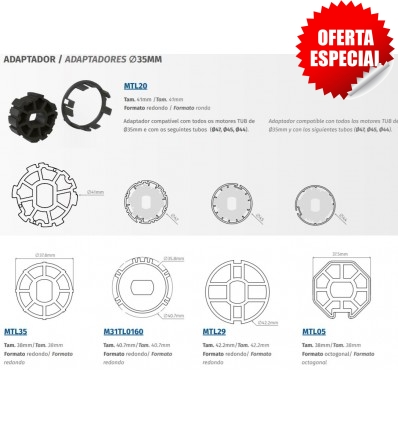 Motor tubular eje 35mm | TUB20EFRA