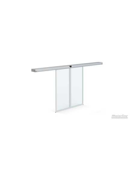 PUERTA CORREDERA DE CRISTAL 2 HOJAS HASTA 1 METRO CADA UNA. COFRE DE 100MM